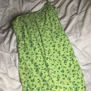 Green floral slip dress